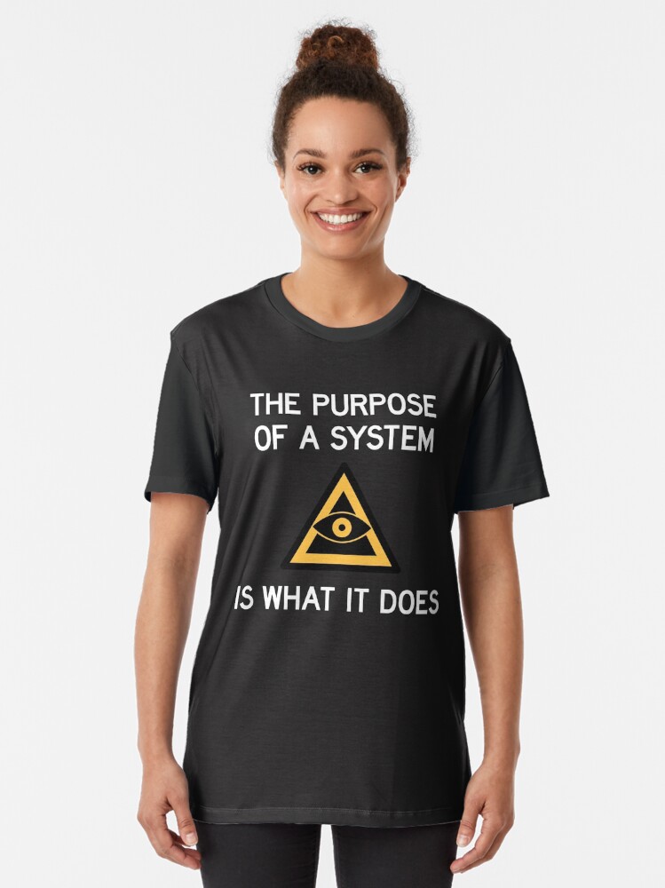 Thumbnail 2 of 5, Graphic T-Shirt, POSIWID Dark Mode designed and sold by eigenmagic.