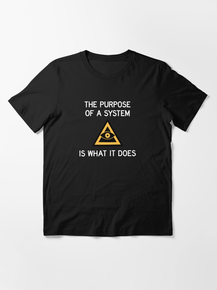 Thumbnail 3 of 7, Essential T-Shirt, POSIWID Dark Mode designed and sold by eigenmagic.