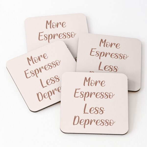 Item preview, more espresso less depresso, gift idea for coffee lovers, dad, mom, brother or sister designed and sold by Elonshop.