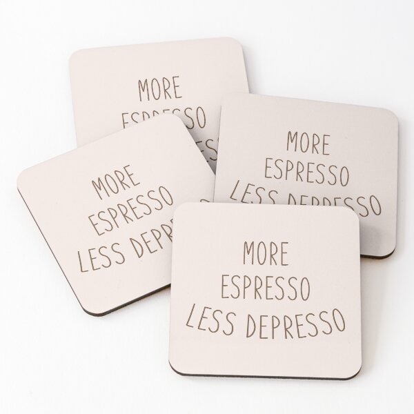 Item preview, more espresso less depresso, gift idea for coffee lovers, dad, mom, brother or sister designed and sold by Elonshop.