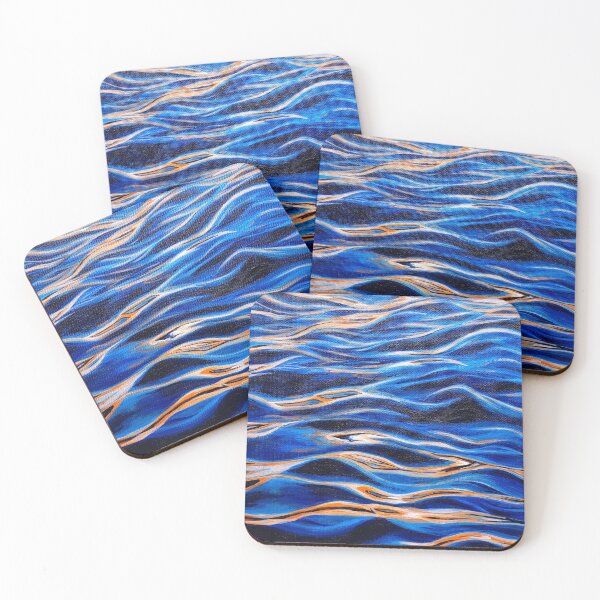 Item preview, Blue and orange ocean wave designed and sold by fujinoart.