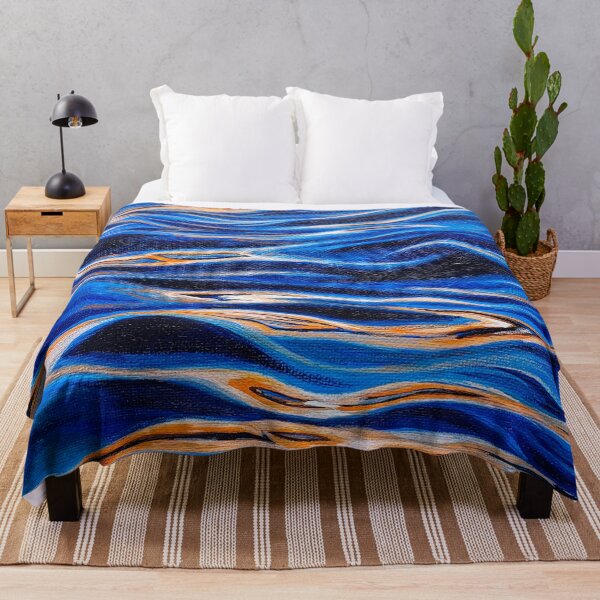 Item preview, Blue and orange ocean wave designed and sold by fujinoart.