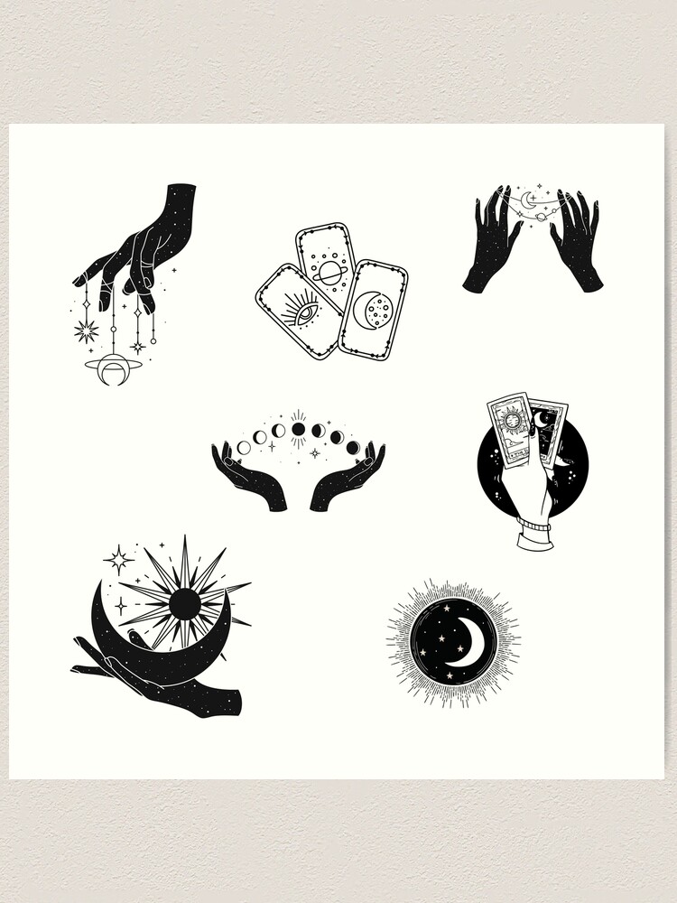 Black and white witchy vibe sticker pack, celestial stickers Sticker for  Sale by JuliaPop