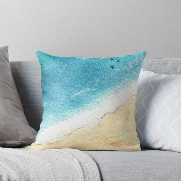 Item preview, watercolor tropical beach see painting designed and sold by L'Atelier Oranjade.
