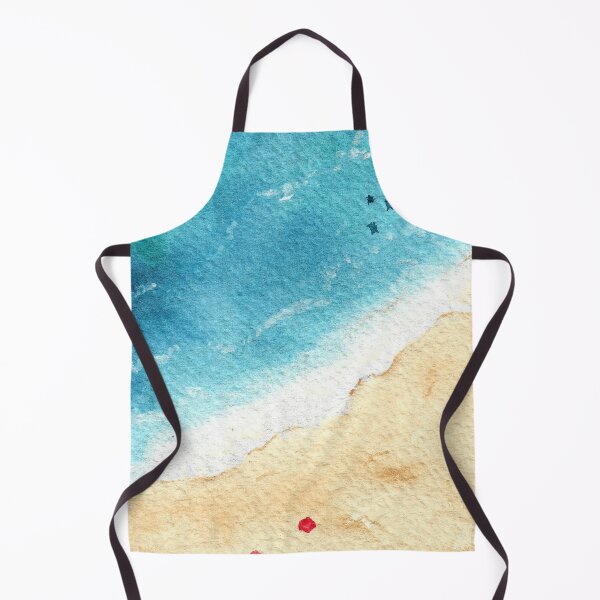 Item preview, watercolor tropical beach see painting designed and sold by L'Atelier Oranjade.