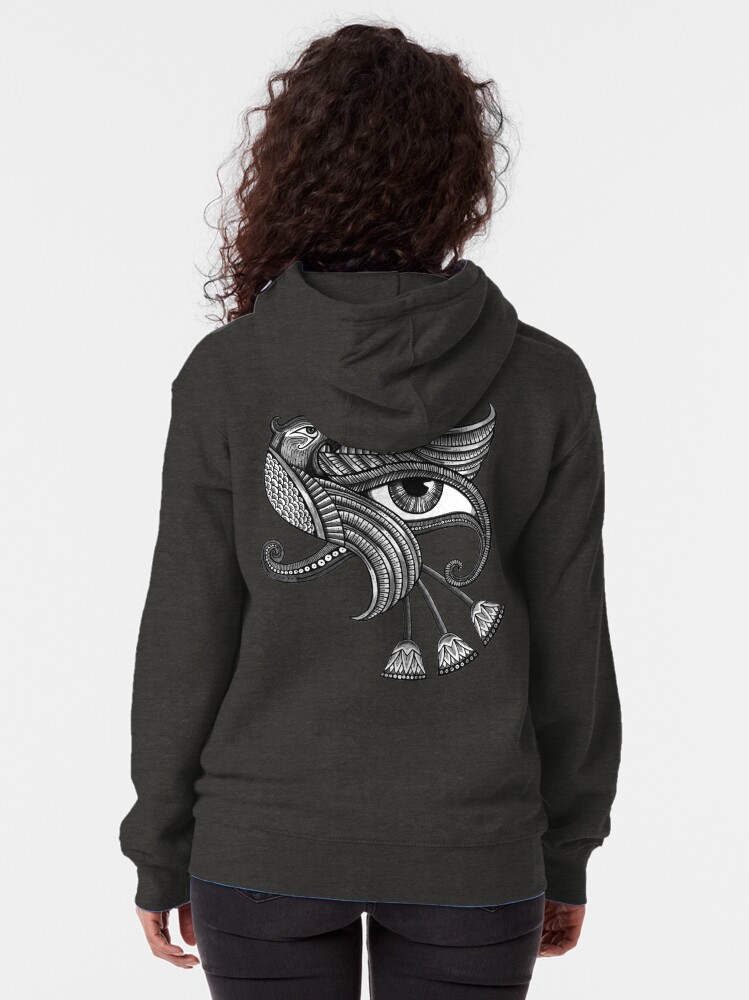Thumbnail 2 of 5, Zipped Hoodie, Eye of Horus (Tattoo Style Tee) designed and sold by AnitaInverarity.