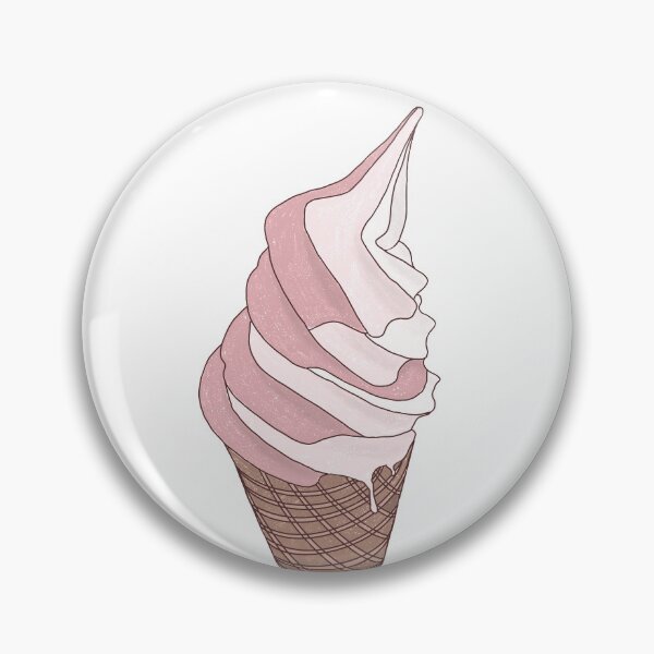 Item preview, Strawberry soft serve swirl ice cream cone designed and sold by honestBlossom.