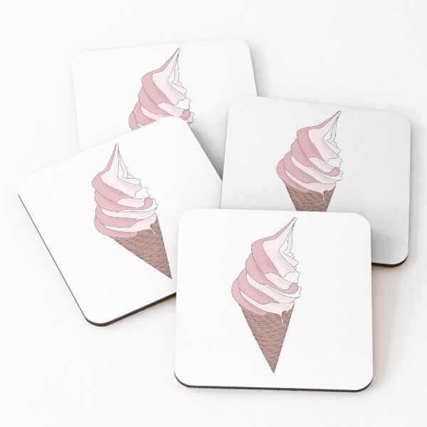 Item preview, Strawberry soft serve swirl ice cream cone designed and sold by honestBlossom.