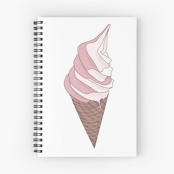Item preview, Strawberry soft serve swirl ice cream cone designed and sold by honestBlossom.