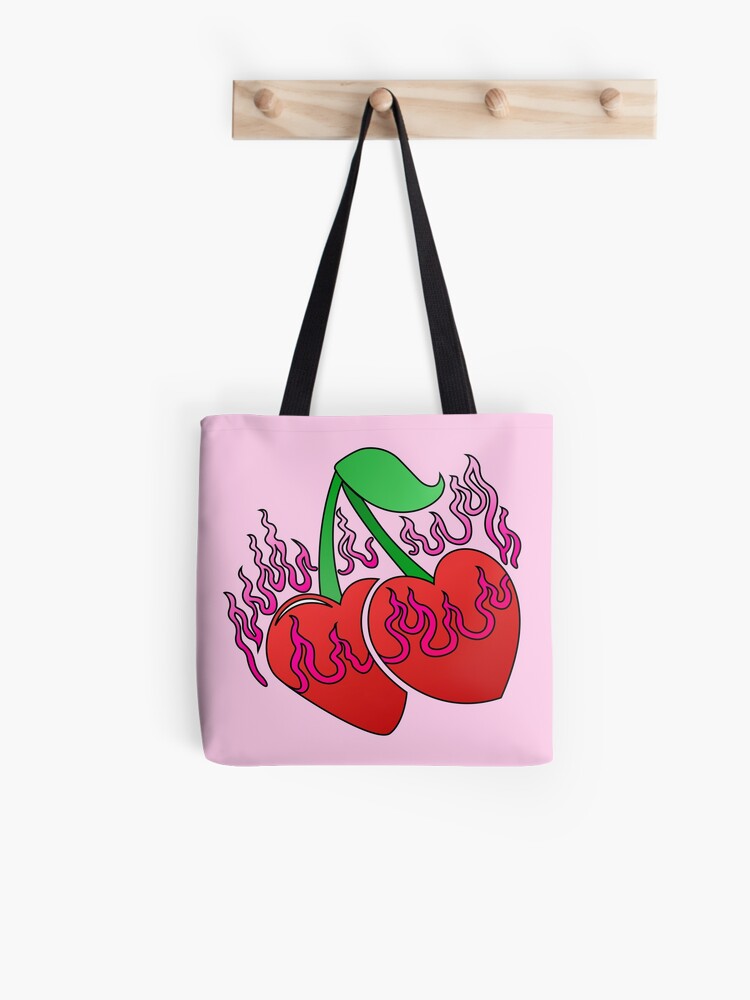 AESTHETIC Y2K FLAME CHERRY HEARTS  Tote Bag for Sale by Angela
