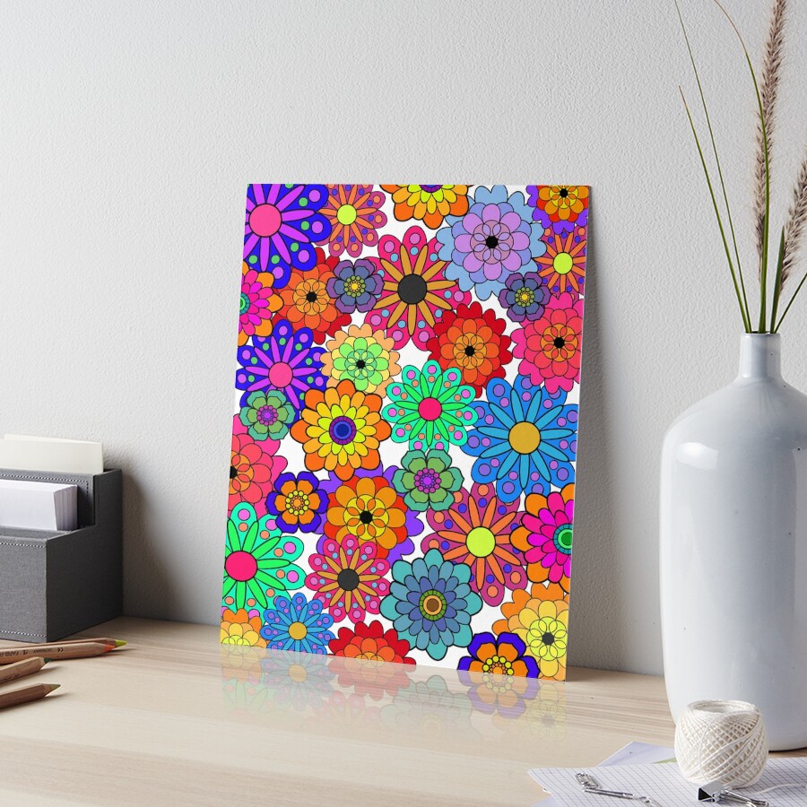 Flower Power Retro Style Hippy Flowers