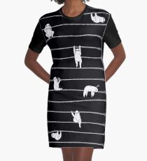 Sloth Stripe Graphic T-Shirt Dress