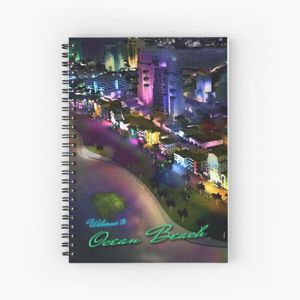 Welcome to Ocean Beach -  Spiral Notebook by Mgt510