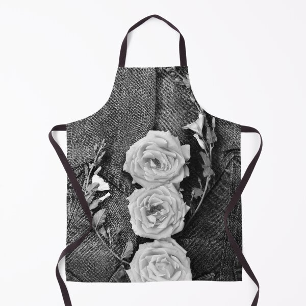 Item preview, White roses on dark denim cloth designed and sold by CatCarrot.