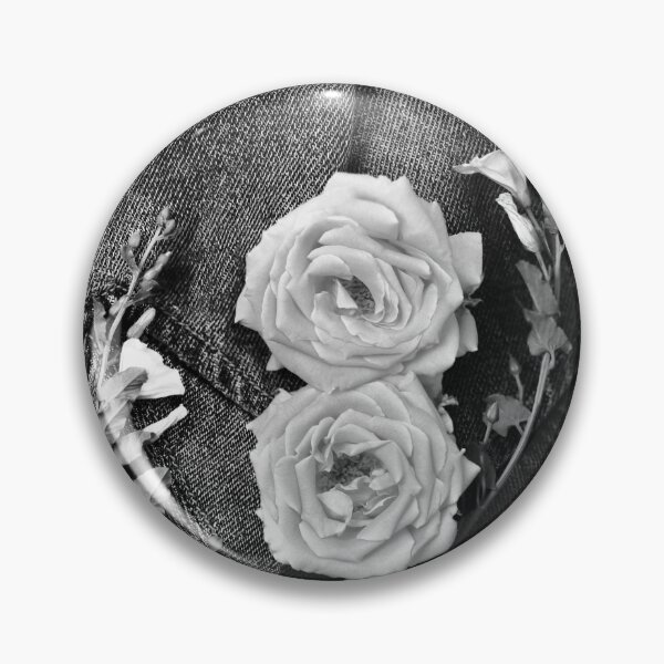 Item preview, White roses on dark denim cloth designed and sold by CatCarrot.