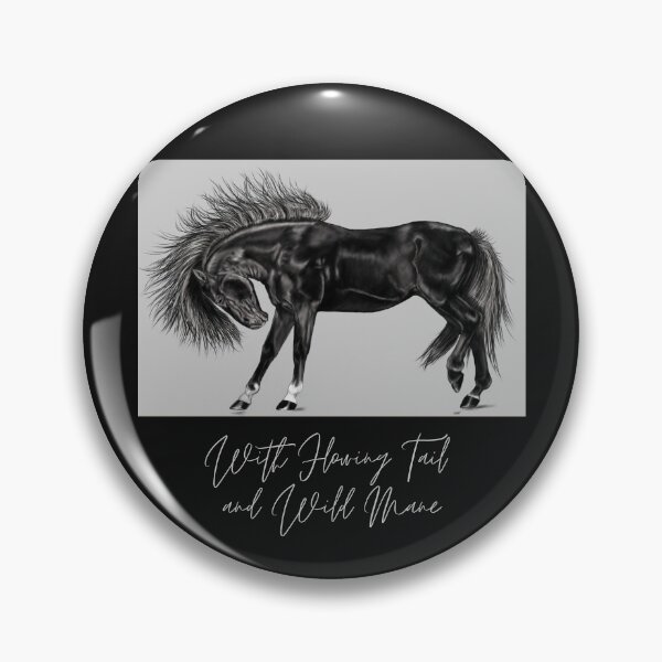 Item preview, With Flowing Tail and Wild Mane Horse Drawing Design designed and sold by EarthArtDesigns.