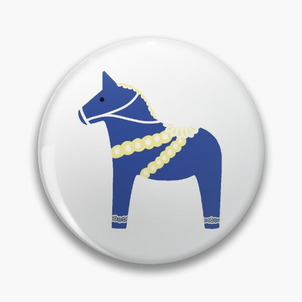 Item preview, Blue Dala Horse with Flowers designed and sold by Sarah Chatfield.