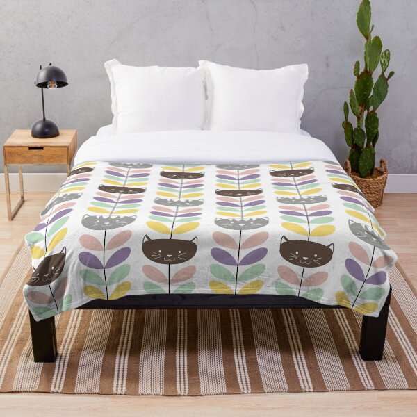 Orla kiely - cats Throw Blanket