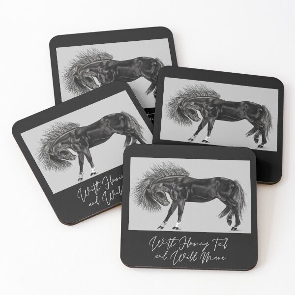 Item preview, With Flowing Tail and Wild Mane Horse Drawing Design designed and sold by EarthArtDesigns.