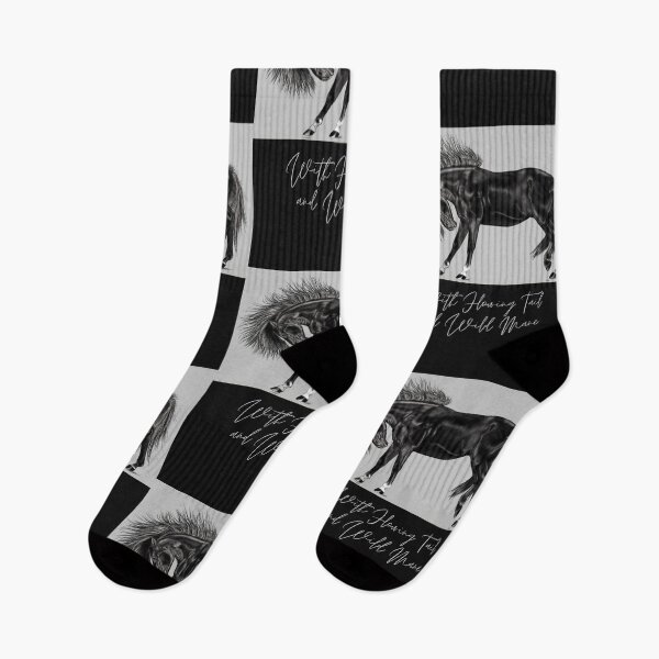 Item preview, With Flowing Tail and Wild Mane Horse Drawing Design designed and sold by EarthArtDesigns.