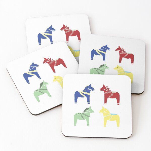 Item preview, 4 Dala Horses designed and sold by Sarah Chatfield.