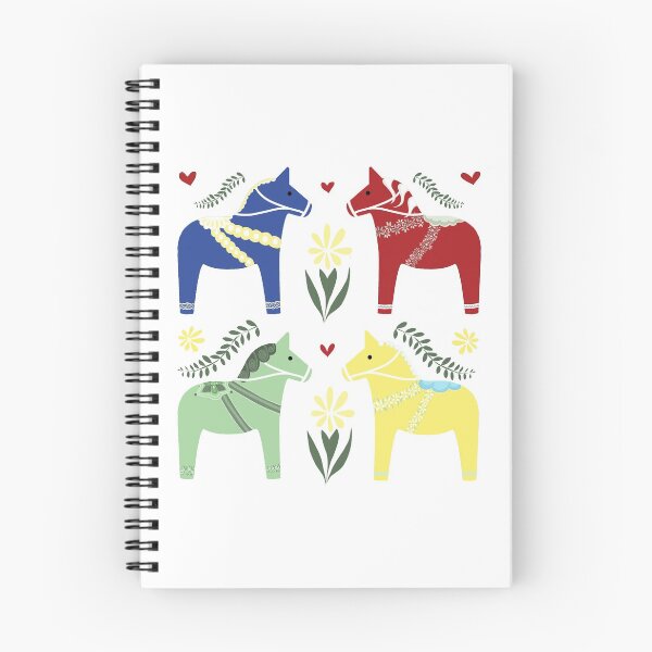 Item preview, 4 Dala Horses with Plants designed and sold by Sarah Chatfield.