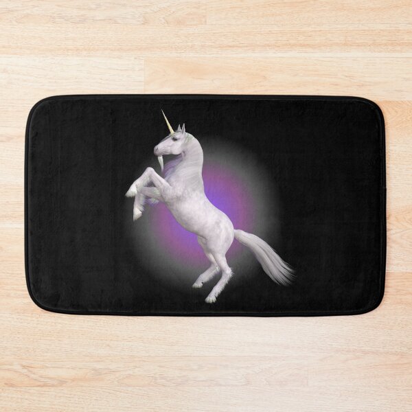 Item preview, Beautiful White Unicorn Rearing Up With Purple Background Design designed and sold by EarthArtDesigns.