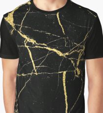 Luxe Black and Gold Marble Graphic T-Shirt