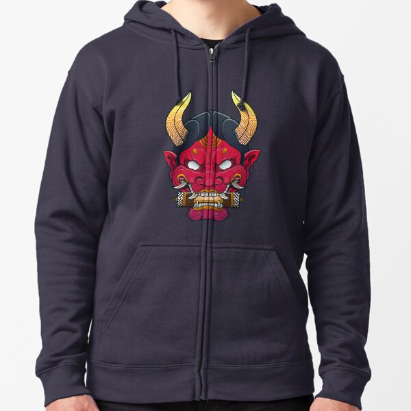Hannya Mask Zipped Hoodie