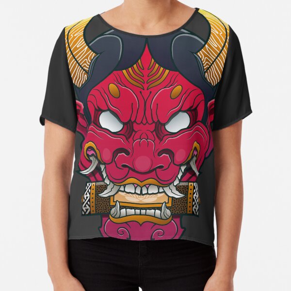 Hannya Mask Chiffon Top