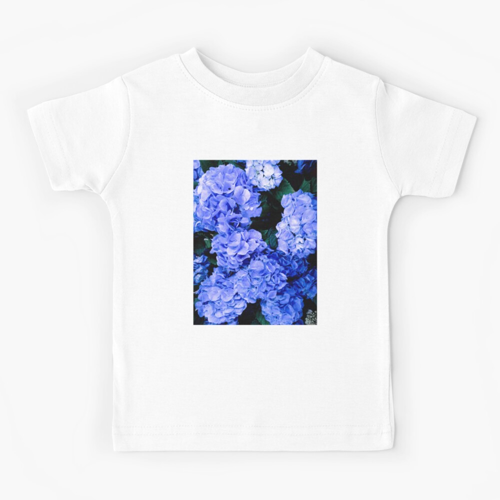 Camiseta para niños «Flores de hortensias azules y moradas, vibraciones de  primavera, hermosas flores» de 10pmCreations | Redbubble