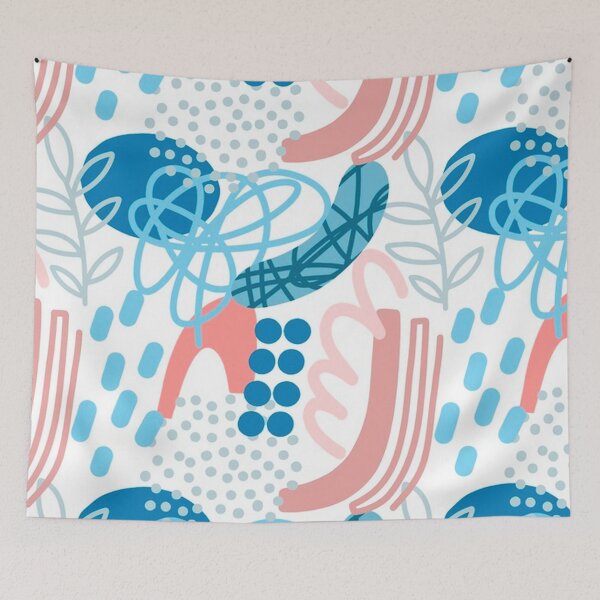 Item preview, Pink and Blue Abstract Art Doodle designed and sold by pugmom4.