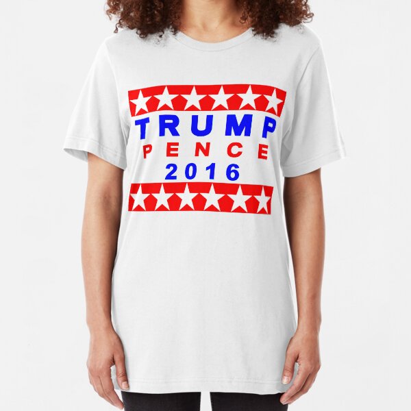 Trump Pence 2016 Red White And Blue USA Elections Slim Fit T-Shirt