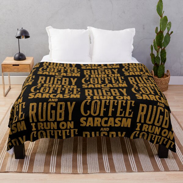 Item preview, I Run On Coffee Sarcasm And Rugby, Funny Rugby And Coffee Gift For Mum's, Dad's, Brother's, and Sister's designed and sold by BigJackTees.