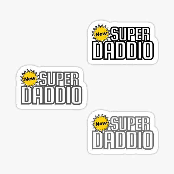 Supper Daddio Black And Gray Sticker Pack Sticker For Sale By