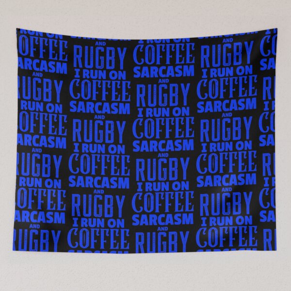 Item preview,  I Run On Coffee Sarcasm And Rugby, Funny Rugby And Coffee Gift For Mum's, Dad's, Brother's, and Sister's designed and sold by BigJackTees.