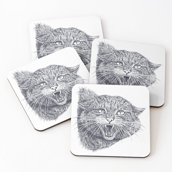 Item preview, Cat wildcat hisses designed and sold by 1001karte.