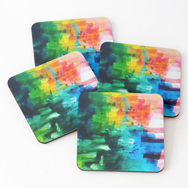 Artikelvorschau, Abstrakte Kunst: Regenbogen Pinselstriche + Splatter Paint + Imagination entworfen und verkauft von VONTARIA.