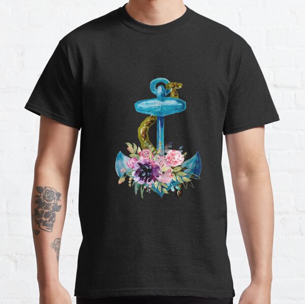 Anchor  Rope with flowers painting Classic T-Shirt