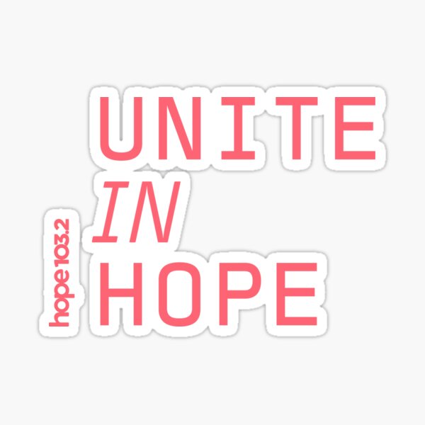 UNITE IN HOPE coral pocket print Sticker
