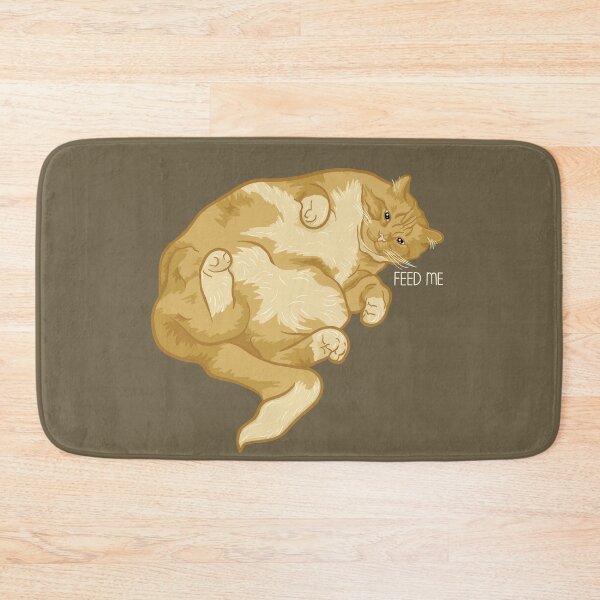 Item preview, Feed Me, Fat Cat, Funny Cats, Cat Lover, Cute Chubby Cat, Digital Illustration designed and sold by AlmightyClaire.