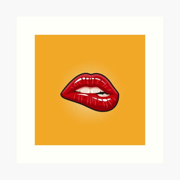 Lip Bite Emoji | Art Print