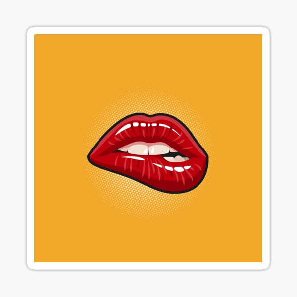 Biting Lip Emoji Sticker By Thulara Redbubble