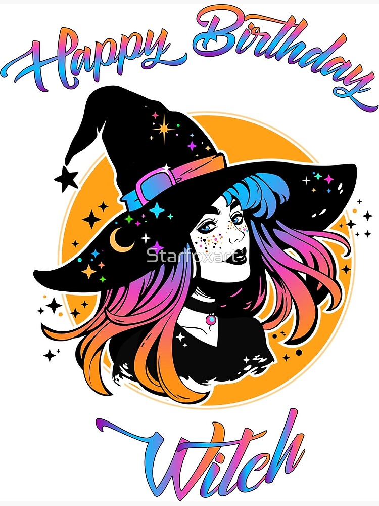 “Happy Birthday Witch Retro” Poster by Starfoxart | Redbubble