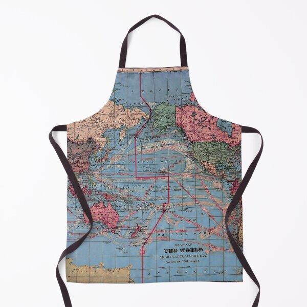 Item preview, Unique Vintage World Map (Australia is on the left) designed and sold by kookakate.