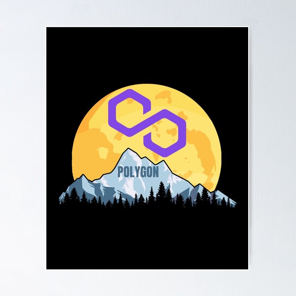 Item preview, Giant Moon Mountain Polygon Crypto MATIC Cryptocurrency designed and sold by Bitcoin-Fashion.