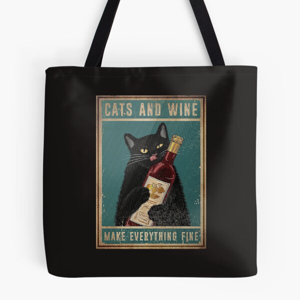 Item preview, Cats And Wine Make Everything Fine Poster designed and sold by JoaoGCosta.