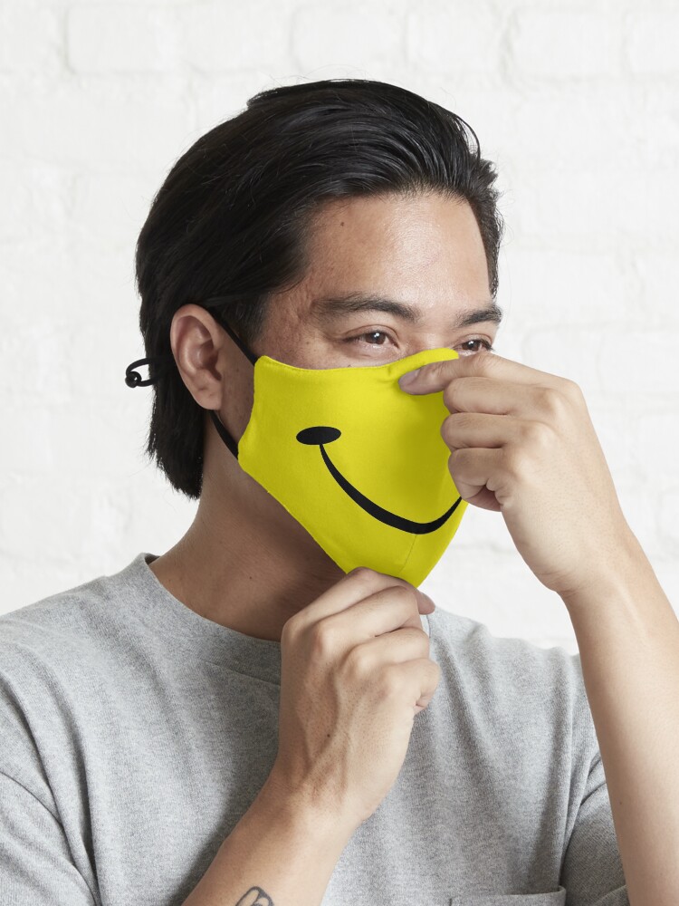 Alternate view of Classic 80's Acid House Smiley face. Rave On! Mask
