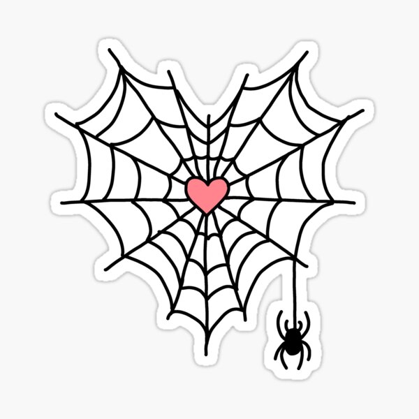 spider web heart Sticker