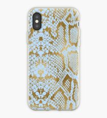 Blau und Gold Snakeskin iPhone-Hülle & Cover